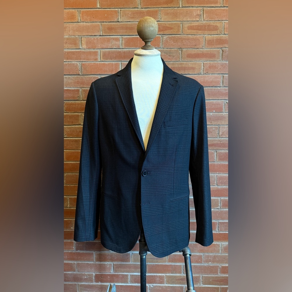 Armani Exchange Dark Plaid Blazer
